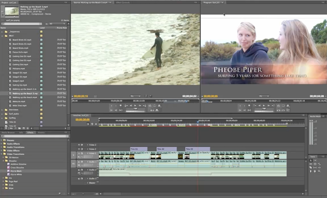 screen shot of Adobe Premiere Pro